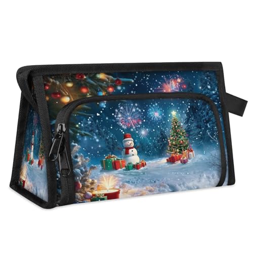 Reise-Make-up-Tasche für Damen und Herren, Motiv: Frohe Weihnachten, Cartoon, Kosmetiktasche, Kulturbeutel, Toilettenartikel, Duschtasche, Organizer, farbe, L, Taschen-Organizer von WowPrint