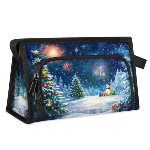 Reise-Make-up-Tasche für Damen und Herren, Motiv: Frohe Weihnachten, Kosmetiktasche, Kulturbeutel, Toilettenartikel, Duschtasche, Organizer, farbe, L, Taschen-Organizer von WowPrint