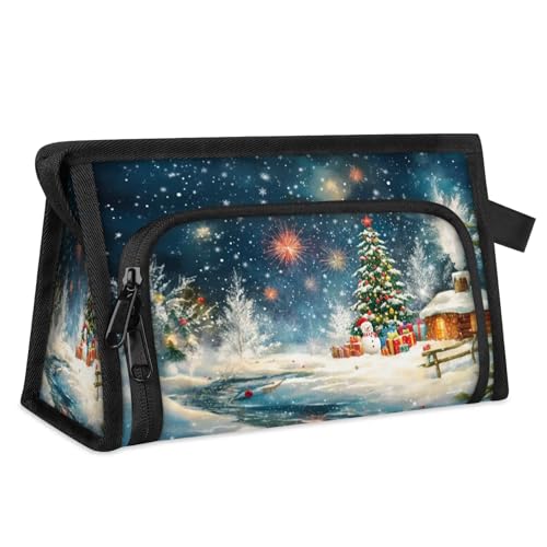 Reise-Make-up-Tasche für Damen und Herren, Motiv: Frohe Weihnachten, Kosmetiktasche, Kulturbeutel, Toilettenartikel, Duschtasche, Organizer, farbe, L, Taschen-Organizer von WowPrint