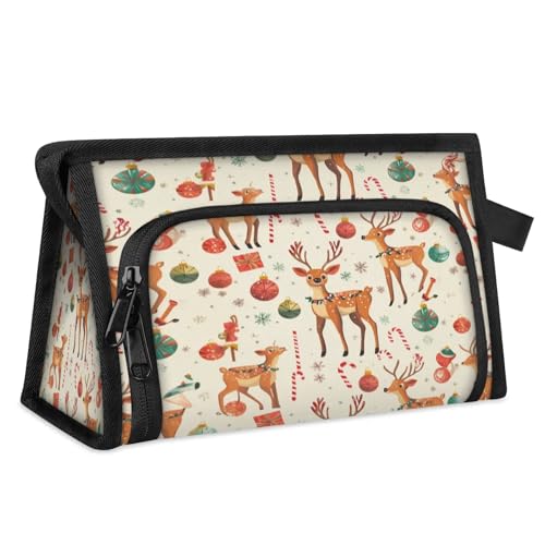 Reise-Make-up-Tasche für Damen und Herren, Weihnachten, Hirsch, Kosmetiktasche, Kulturbeutel, Toilettenartikel, Duschtasche, Organizer, farbe, L, Taschen-Organizer von WowPrint
