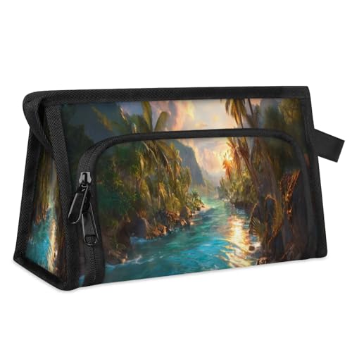 Reise-Make-up-Tasche für Damen und Herren, tropische Landschaft, Kosmetiktasche, Kulturbeutel, Toilettenartikel, Duschtasche, Organizer, farbe, L, Taschen-Organizer von WowPrint
