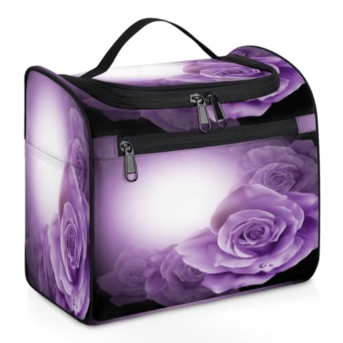 Reise-Make-up-Tasche mit Rosen für Damen, Herren, Kinder, Mädchen, Jungen, Rosen, 11,2 l, Kosmetiktasche, Kulturbeutel, Kulturbeutel, Kulturbeutel, Organizer, Duschtasche, farbe, 11.2L, von WowPrint