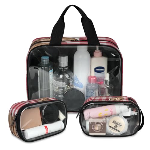 Reise-Make-up-Tasche mit niedlicher britischer Katze, für Damen und Herren, Katze, durchscheinend, 3 Stück, groß, Duschbeutel, Kulturbeutel, Kosmetik, Toilettenartikel, Organizer, farbe, L, von WowPrint