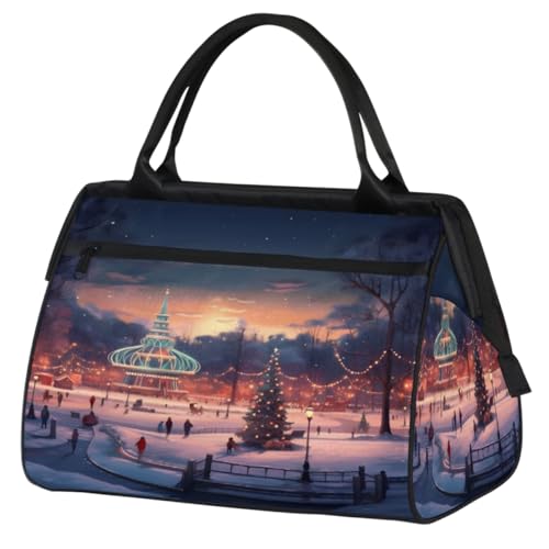 Reisetasche für Damen, Herren, Kinder, Mädchen, Frohe Weihnachten, Wochenende, Übernachtungstaschen, 24 l, Tragetasche für Sport, Fitnessstudio, Yoga, farbe, (24L) UK, Taschen-Organizer von WowPrint