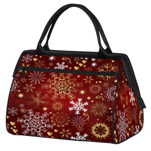 Reisetasche für Damen, Herren, Kinder, Mädchen, Schneeflocken, Weihnachten, Urlaub, Thema, Wochenende, Übernachtungstaschen, 24 l, Reisetasche, Tragetasche für Sport, Fitnessstudio, Yoga, farbe, (24L) von WowPrint