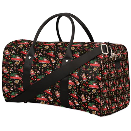 Reisetasche für Damen, Herren, Mädchen, Jungen, Weihnachten, Auto, Baum, Wochenende, Übernachtung, 22,7 l, Tragetasche für Sport, Fitnessstudio, Yoga, farbe, 22.7 L, Taschen-Organizer von WowPrint