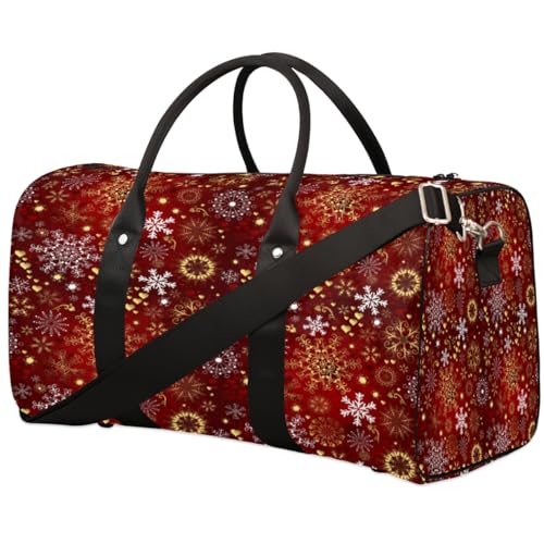 Reisetasche für Damen, Herren, Mädchen, Jungen, Weihnachten, Urlaub, Schneeflocken, 22,7 l, für Sport, Fitnessstudio, Yoga, farbe, 22.7 L, Taschen-Organizer von WowPrint