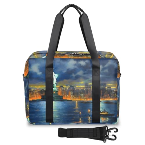 Reisetasche für Damen und Herren, Motiv: USA New York City, Wochenende, Übernachtung, 32 l, große Reisetasche, Kabinentasche für Sport, Fitnessstudio, Yoga, farbe, (32L) UK, Taschen-Organizer von WowPrint