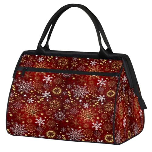 Reisetasche für Weihnachten, Urlaub, Schneeflocken, für Damen, Herren, Kinder, Mädchen, Feier, Weihnachten, Wochenende, Übernachtungstaschen, 24 l, Reisetasche für Sport, Fitnessstudio, Yoga, farbe, von WowPrint