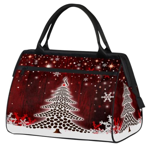 Reisetasche mit Baum mit Schneeflocke, für Damen, Herren, Kinder, Mädchen, Baum, Weihnachten, Wochenende, Übernachtungstaschen, 24 l, Reisetasche für Sport, Fitnessstudio, Yoga, farbe, (24L) UK, von WowPrint