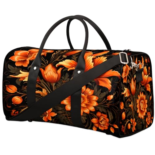 Reisetasche mit Blumenmuster, für Damen, Herren, Mädchen, Jungen, Wochenende, Übernachtung, 22,7 l, für Sport, Fitnessstudio, Yoga, farbe, 22.7 L, Taschen-Organizer von WowPrint