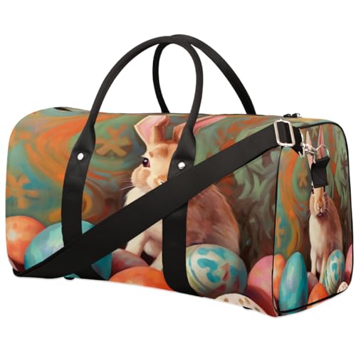 Reisetasche mit Ostermotiv für Damen, Herren, Mädchen, Jungen, Wochenende, Übernachtung, 22,7 l, Tragetasche, Kabinengepäcktasche für Sport, Fitnessstudio, Yoga, farbe, 22.7 L, Taschen-Organizer von WowPrint