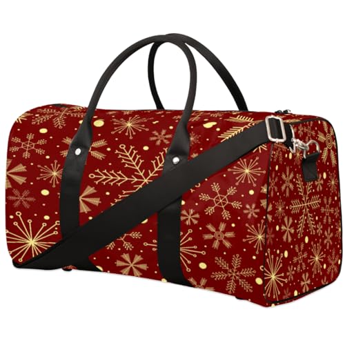 Reisetasche mit Schneeflocken-Motiv, für Damen, Herren, Mädchen, Jungen, Schneeflocken, Weihnachten, Wochenende, Übernachtung, 22,7 l, Tragetasche, Kabinengepäcktasche für Sport, Fitnessstudio, Yoga, von WowPrint