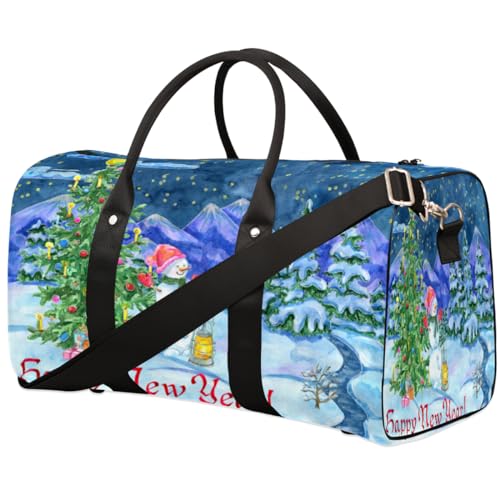 Reisetasche mit Schneemann-Motiv, für Damen, Herren, Mädchen, Jungen, Weihnachten, Schneemann, Wochenende, Übernachtung, 22,7 l, Tragetasche, Kabinengepäcktasche für Sport, Fitnessstudio, Yoga, farbe, von WowPrint