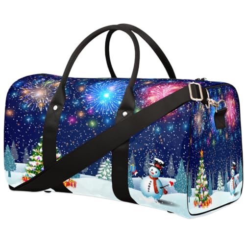 Reisetasche mit Schneemann-Motiv, für Damen, Herren, Mädchen, Jungen, Weihnachten, Schneemann, Wochenende, Übernachtung, 22,7 l, Tragetasche, Kabinengepäcktasche für Sport, Fitnessstudio, Yoga, farbe, von WowPrint