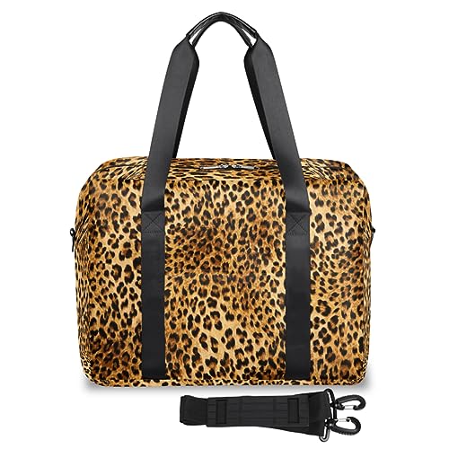 Reisetasche mit Tierhaut-Aufdruck, für Damen und Herren, Leopardenmuster, Wochenend-Übernachtungstaschen, 32 l, große Reisetasche, Tragetasche für Sport, Fitnessstudio, Yoga, farbe, 32 L, von WowPrint