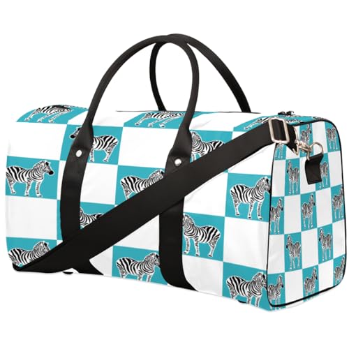 Reisetasche mit Zebra-Tier-Design, für Damen, Herren, Mädchen, Jungen, Wochenende, Übernachtung, 22,7 l, Tragetasche, Kabinengepäcktasche für Sport, Fitnessstudio, Yoga, farbe, 22.7 L, von WowPrint