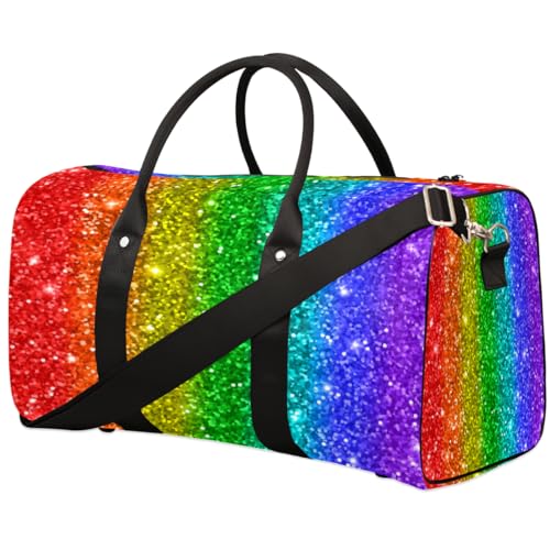 Reisetasche mit bunten Regenbogenstreifen, für Damen, Herren, Mädchen, Jungen, Regenbogen-Wochenende, Übernachtungstasche, 22,7 l, Tragetasche, Kabinengepäcktasche für Sport, Fitnessstudio, Yoga, von WowPrint