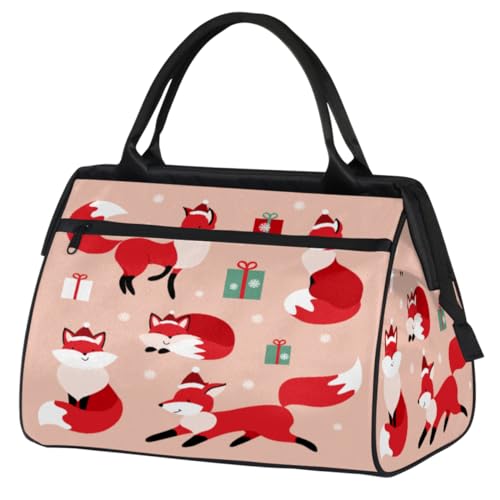 Reisetasche mit niedlichem Fuchs für Damen, Herren, Kinder, Mädchen, Cartoon-Fuchs, Wochenend-Übernachtungstaschen, 24 l, Reisetasche für Sport, Fitnessstudio, Yoga, farbe, (24L) UK, Taschen-Organizer von WowPrint