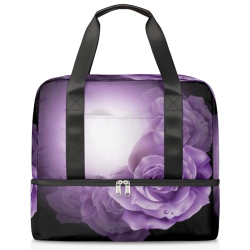 Roses Flower Sports Duffle Bag for Women Men Boys Kirls Roses Weekend Overnight Bags Wet Separated 21L Tote Bag for Travel Gym Yoga, farbe, 21L, Taschen-Organizer von WowPrint