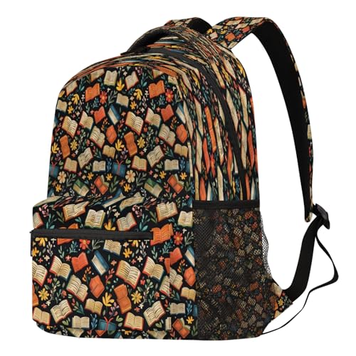 Rucksack mit Buchmotiv für Herren, Damen, Jungen, Mädchen, groß, Schule, Büchertasche, Rucksack, Wandern, Reisen, Laptop, Rucksack, lässiger Tagesrucksack, farbig, L Rucksack mit Buchmotiv für Herren, Damen, Jungen, Mädchen, groß, Schule, Büchertasche, Rucksack, Wandern, Reisen, Laptop, Rucksack, lässiger Tagesrucksack, farbig, L von WowPrint