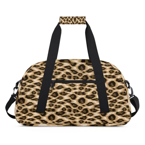 Skin Leopard Kinder Seesack für Mädchen Jungen, Leoparden-Design Übernachtung Wochenender Reisetasche 24L Sport Gym Duffel Bag Praxis Tote Tragetasche, farbe, (24L) UK, Taschen-Organizer von WowPrint