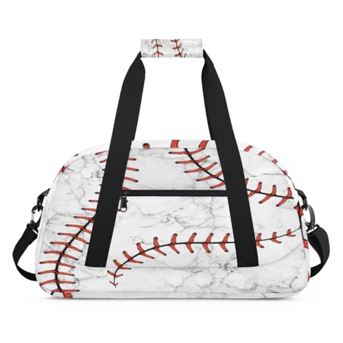 Softball Marmor Kinder Duffel Taschen für Mädchen Jungen, Softball Baseball Overnight Weekender Reisetasche 24L Sport Gym Duffel Bag Praxis Tote Tragetasche, farbe, (24L) UK, Taschen-Organizer von WowPrint