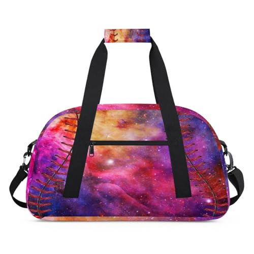 Softball Night Galaxy Kinder Duffel Taschen für Mädchen Jungen, Ball Übernachtung Weekender Reisetasche 24L Sport Gym Duffel Bag Praxis Tote Tragetasche, farbe, (24L) UK, Taschen-Organizer von WowPrint