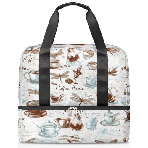 Sporttasche mit Kaffee-Thema, für Damen, Herren, Kirls, Jungen, Mädchen, 21 l, Wochenende, Übernachtung, nasse getrennte Tragetasche für Reisen, Fitnessstudio, Yoga, farbe, Big, Taschen-Organizer Sporttasche mit Kaffee-Thema, für Damen, Herren, Kirls, Jungen, Mädchen, 21 l, Wochenende, Übernachtung, nasse getrennte Tragetasche für Reisen, Fitnessstudio, Yoga, farbe, Big, Taschen-Organizer von WowPrint