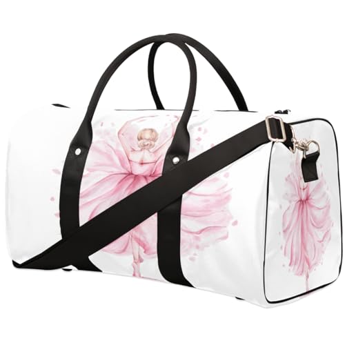 Süße Ballerina-Reisetasche für Damen, Herren, Mädchen, Jungen, Ballerina, Wochenende, Übernachtung, 22,7 l, Tragetasche, Kabinengepäcktasche für Sport, Fitnessstudio, Yoga, farbe, 22.7 L, von WowPrint