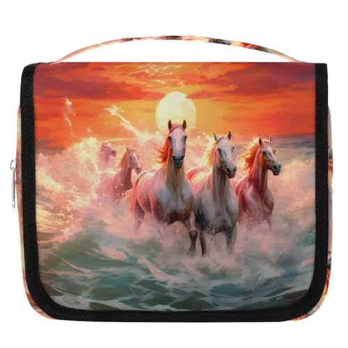 Sunset Oceans Reise-Kulturbeutel für Damen, Herren, Kinder, Mädchen, Jungen, Make-up-Kosmetiktasche, hängende Kulturbeutel, Kulturbeutel, Toilettenartikel, Organizer, Duschtasche, farbe, 4.5 L, von WowPrint