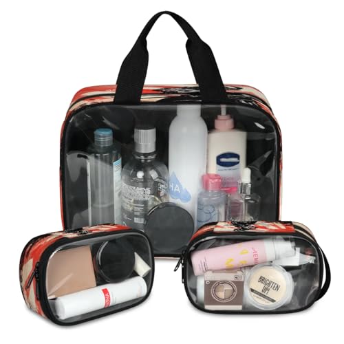 Sunset Samurai Katana Reise-Make-up-Tasche für Damen und Herren, Japanische Samurai, durchscheinende Kosmetiktaschen, 3 Stück, groß, Duschbeutel, Kulturbeutel, Kosmetik, Toilettenartikel, Organizer, Sunset Samurai Katana Reise-Make-up-Tasche für Damen und Herren, Japanische Samurai, durchscheinende Kosmetiktaschen, 3 Stück, groß, Duschbeutel, Kulturbeutel, Kosmetik, Toilettenartikel, Organizer, von WowPrint