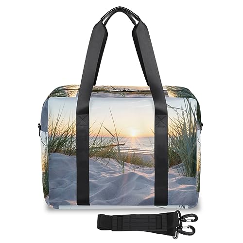 Sunset Sea Beach Travel Duffle Bag for Women Men Ocean Beach Weekend Overnight Bags 32L Large Holdall Tote Cabin Bag for Sports Gym Yoga, farbe, 32 L, Taschen-Organizer von WowPrint