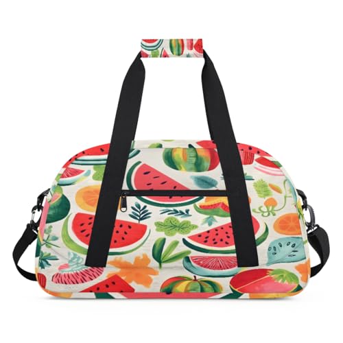 Tropische Frucht Wassermelone Kinder Duffel Taschen für Mädchen Jungen, Übernachtung Weekender Reisetasche 24L Sport Gym Duffel Bag Praxis Tote Tragetasche, farbe, (24L) UK, Taschen-Organizer von WowPrint