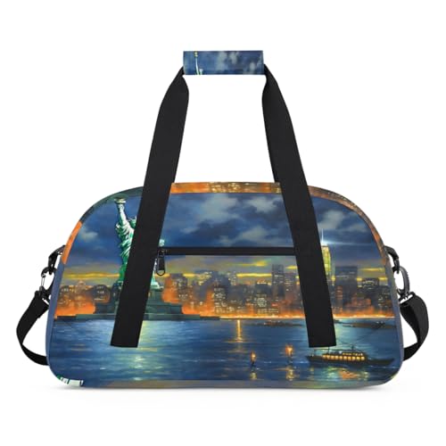 USA New York City Landschaft Kinder Duffel Taschen für Mädchen Jungen, Übernachtung Weekender Reisetasche 24L Sport Gym Duffel Bag Praxis Tote Tragetasche, farbe, (24L) UK, Taschen-Organizer von WowPrint