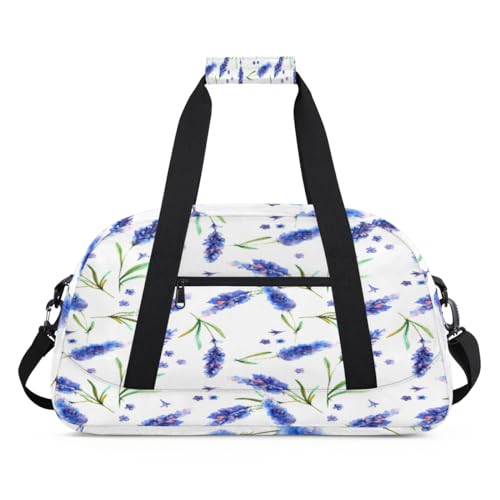 Wasserfarbe Blume Lavendel Kinder Duffel Taschen für Mädchen Jungen, Übernachtung Weekender Reisetasche 24L Sport Gym Duffel Bag Praxis Tote Tragetasche, farbe, (24L) UK, Taschen-Organizer von WowPrint