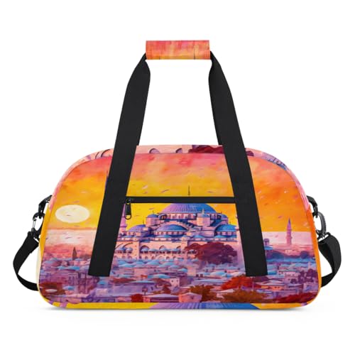 Wasserfarbe Europa Stadt Landschaft Kinder Duffel Taschen für Mädchen Jungen, Übernachtung Weekender Reisetasche 24L Sport Gym Duffel Bag Praxis Tote Tragetasche, farbe, (24L) UK, Taschen-Organizer von WowPrint