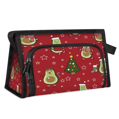 Weihnachten Avocado Reise Make-up Tasche für Frauen Männer Kinder Mädchen Jungen Nette Avocado Multifunktions Waschen Beutel Kulturbeutel Kosmetikartikel Dusche Tasche Organizer, Farbe, L, Tasche, von WowPrint
