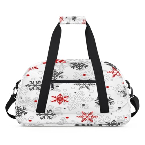 Weihnachts-Reisetasche mit Schneeflocken-Motiv, für Mädchen und Jungen, Weihnachts-Druck, Übernachtung, Wochenend-Reisetasche, 24 l, Sport, Fitnessstudio, Seesack, Übungstasche, Tragetasche, farbe, von WowPrint