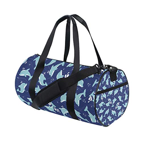 WowPrint Sporttasche, Motiv: Ozean, niedliches Tier, Delfin, wasserdicht, Handtasche, Yoga-Tasche, Schultertasche, Wochenendtasche, Reisetasche, Reisetasche für Erwachsene, Männer, Frauen, Unisex, von WowPrint