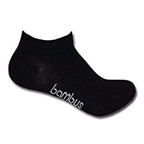 Damen Herren Sneaker-Socken (12 Paar) aus Viskose (aus Bambuszellstoff), Schwarz, 39-42 von Wowerat