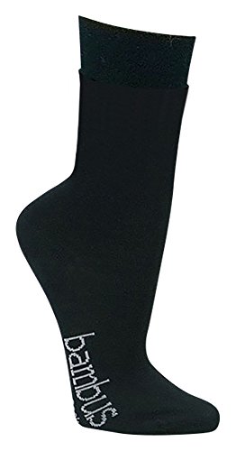 12 Paar superweiche Bambus Socken für Sie und Ihn - Optimaler Tragekomfort - Kein drückendes Gummi - Ideal für Business, Sport und Freizeit (Schwarz, 39-42) von Wowerat