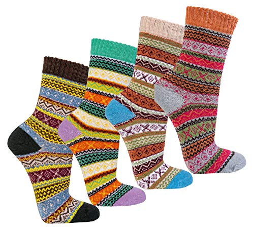 3 oder 6 Paar bunte Norweger Socken Baumwolle mit schönem Muster"Hygge" Socken (3, 35/38) von Wowerat