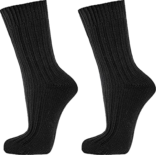 Wowerat 100%-Baumwolle Socken, schwere Qualität für Teenager, Damen und Herren, 5er-Teilung,3er-Bündel (schwarz, Gr.39-42) von Wowerat