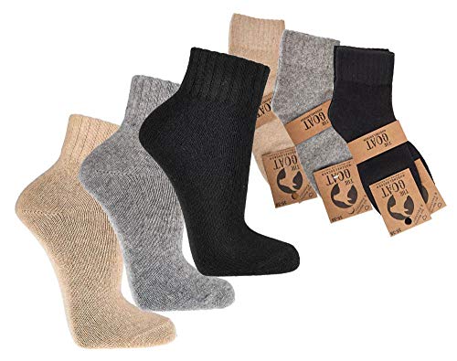 Wowerat 2 Paar Socken mit Merinowolle und Kaschmir für Damen und Herren Kurzschaft (beige, 35-38) von Wowerat