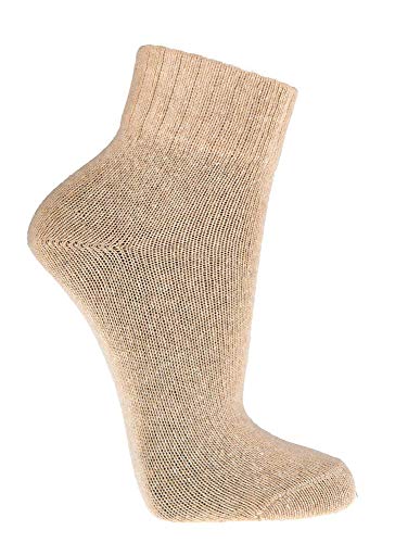 Wowerat 2 Paar Socken mit Merinowolle und Kaschmir für Damen und Herren Kurzschaft (beige, 39-42) von Wowerat