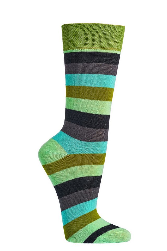 Wowerat Basicsocken 2 Paar Ringel Trend-Socken mit Bio-Baumwolle für Damen & Herren von Wowerat