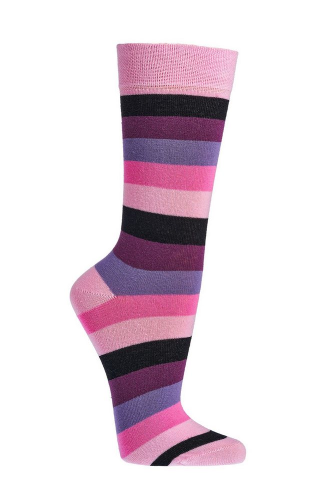 Wowerat Basicsocken 2 Paar Ringel Trend-Socken mit Bio-Baumwolle für Damen & Herren von Wowerat