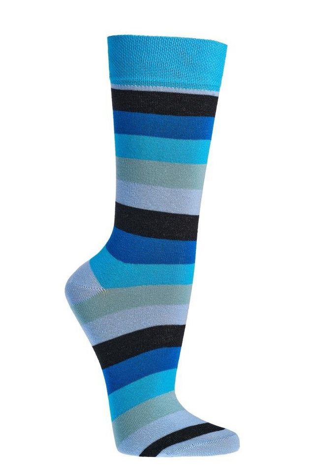 Wowerat Basicsocken Bunte Biosocken mit Blockstreifen mit Biobaumwolle recyceltem Polyamid (2 Paar) von Wowerat