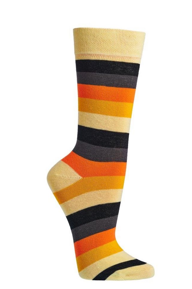 Wowerat Basicsocken Bunte Biosocken mit Blockstreifen mit Biobaumwolle recyceltem Polyamid (2 Paar) von Wowerat